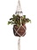 Primitive Planters Brown Beaded Cotton Woven Hanger 42"