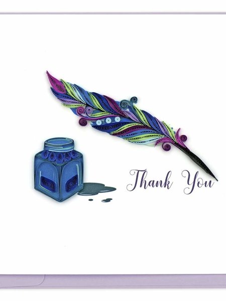 Quilling Art Card Thank You Quill and Ink