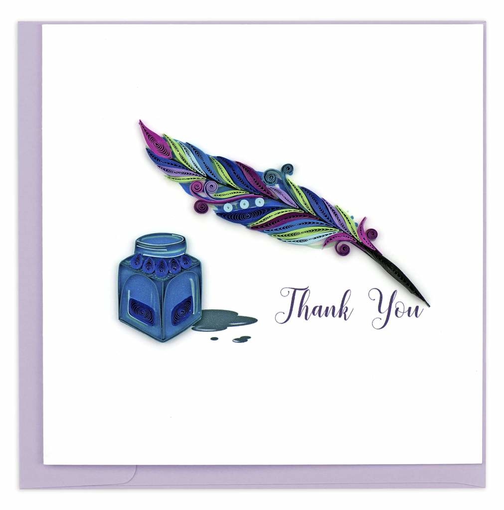 Quilling Art Card Thank You Quill and Ink
