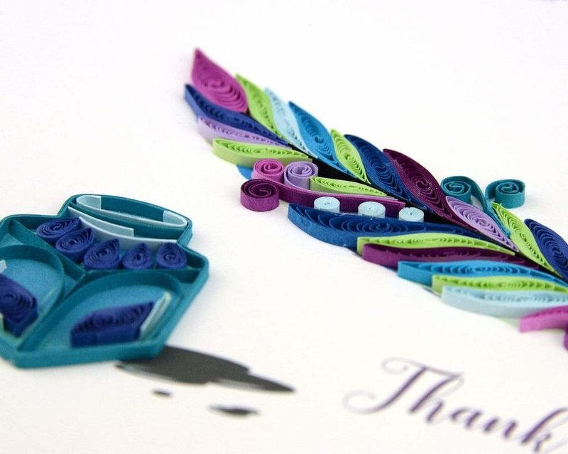 Quilling Art Card Thank You Quill and Ink