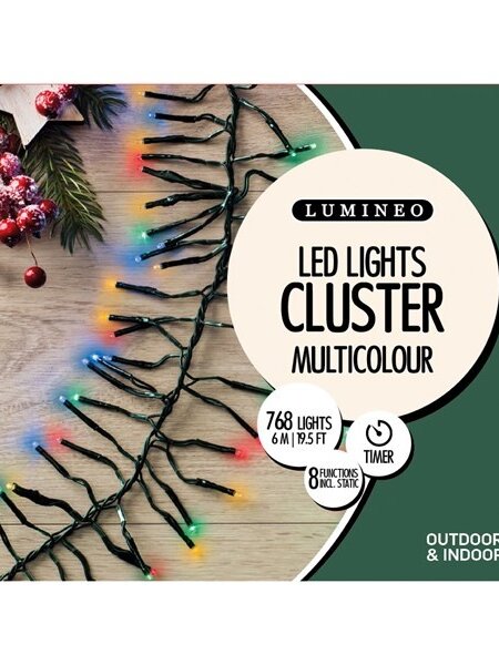 LED Twinkle Cluster Light Multicolored 20ft-768L