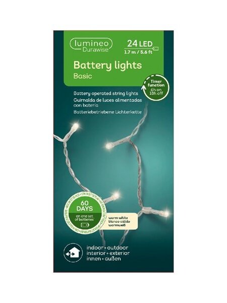 LED Durawise Basic White String Light Warm White 170cm-24L