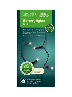 LED Durawise Basic Black String Light Warm White 350cm-48L