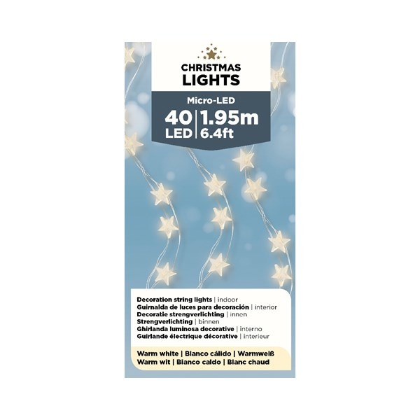 Micro LED Star Silver Wire Warm White 77"-40L