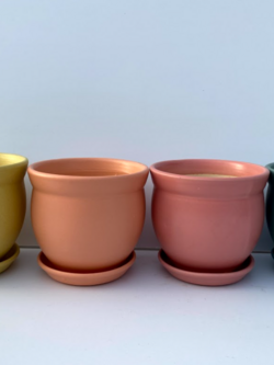 Flared Rim Planter With Saucer