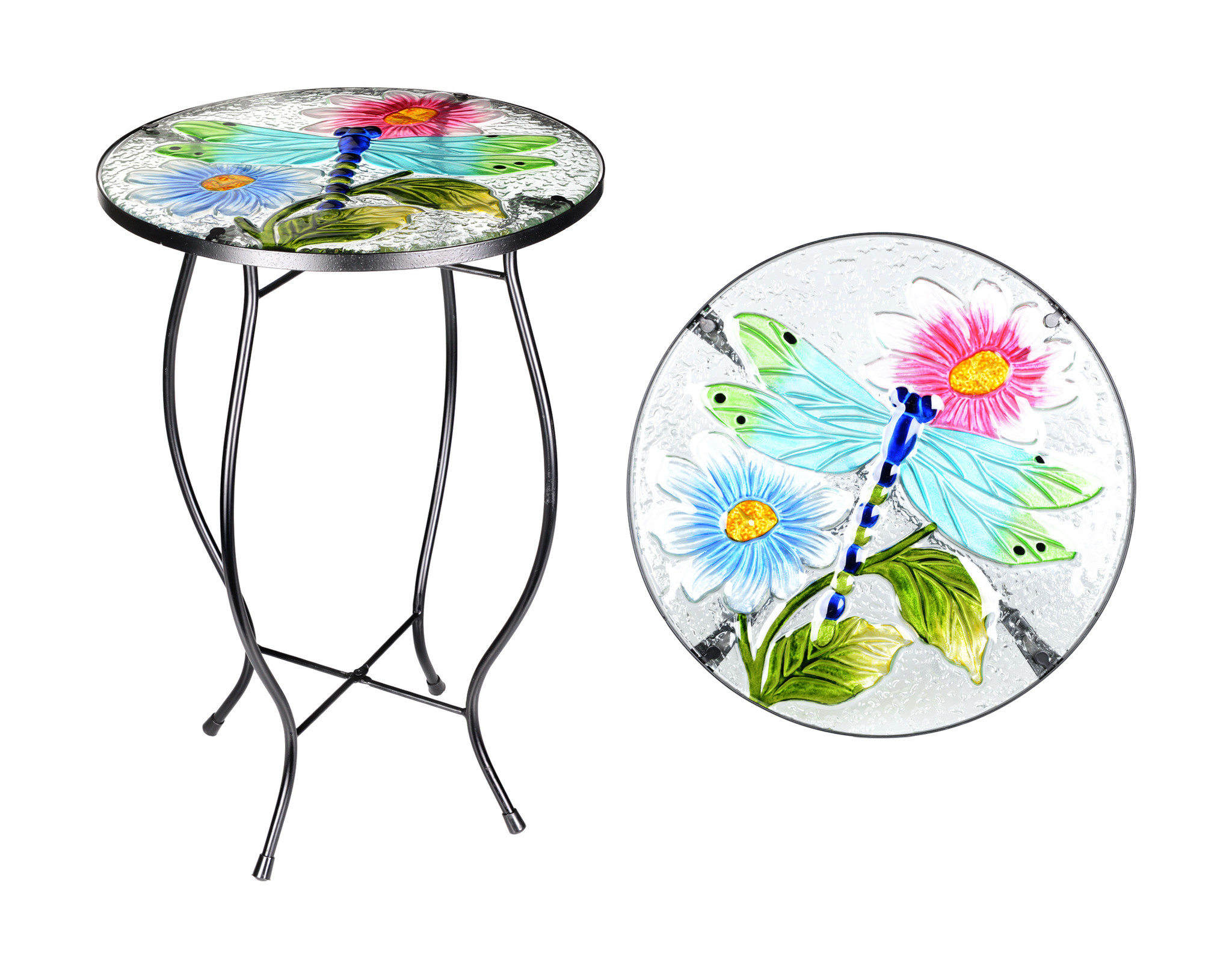 Dragonfly Round Garden Table 14x22"