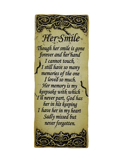 Her Smile Memorial Plaque 8.5"