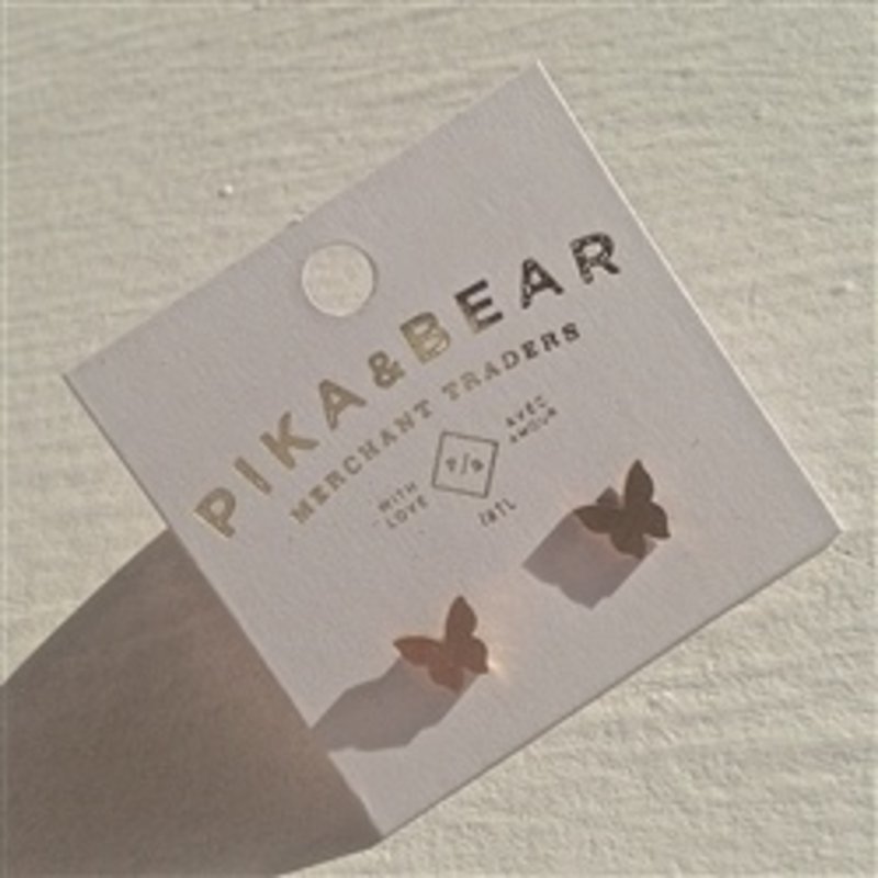 Pika & Bear Levar Butterfly Silhouette Stud Earrings