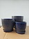 Dutch Growers Ceramic Pot With Saucer Cobalt Blue Prism