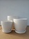 Ceramic Pot With Saucer White Diamond