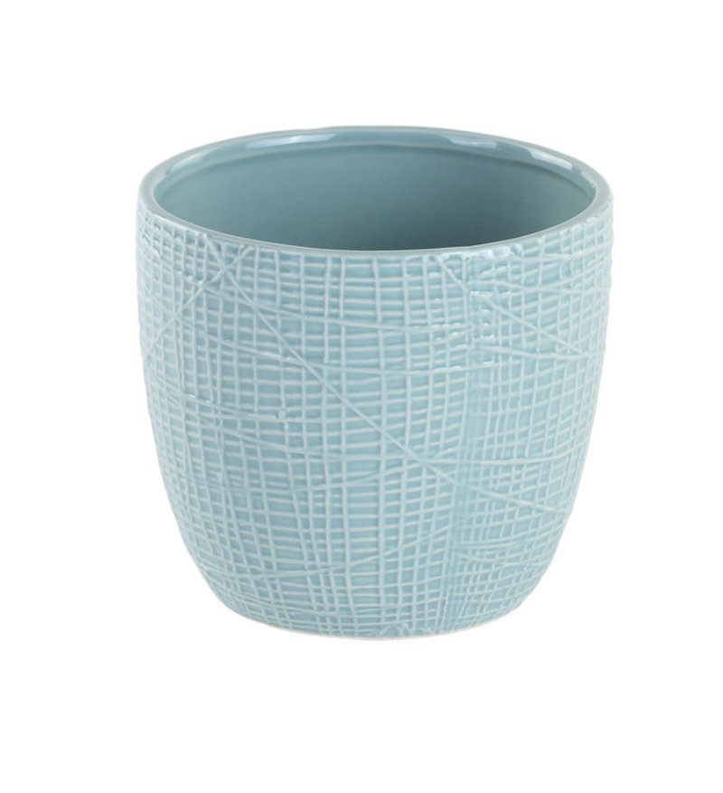 Blue Woven Texture Planter