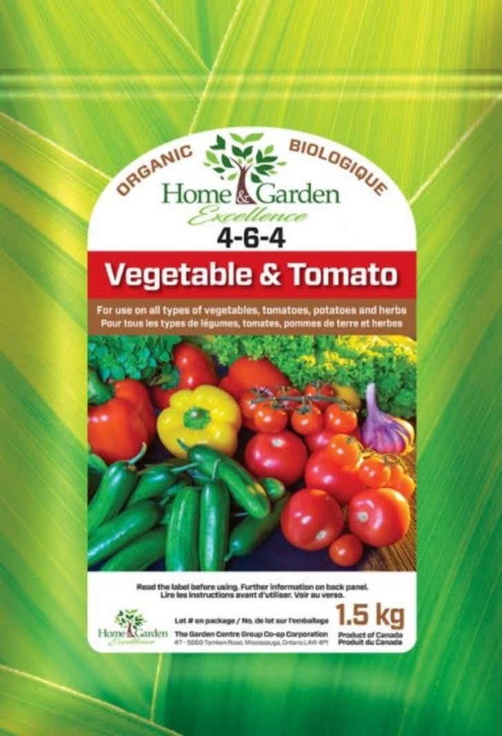 Home & Garden Excellence Organic Vegetable & Tomato Plant Food 4-6-4 1.5kg