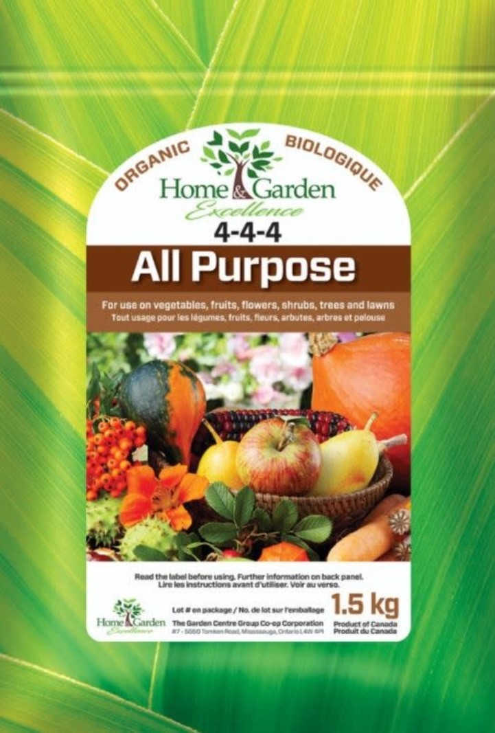 Home & Garden Excellence Organic All Purpose Plant Food 4-4-4 1.5kg