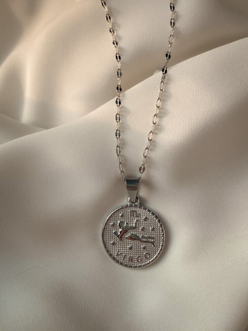 Zodiac Necklace, Constellation name, Horoscope, Star Sign, Dog Tag✔️925  Silver | eBay