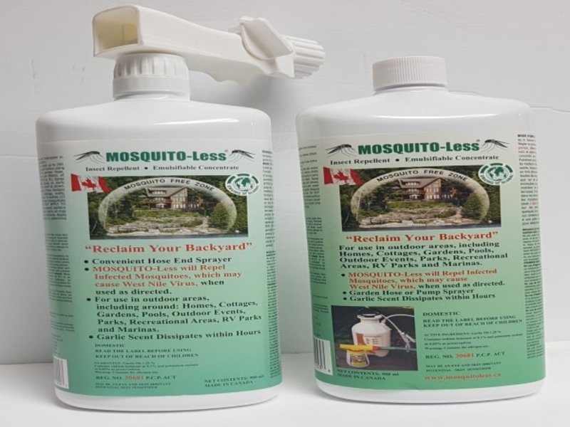 MOSQUITO-Less Garlic Oil Mosquito/Insect Repellent with Hose-End Sprayer,  900-mL