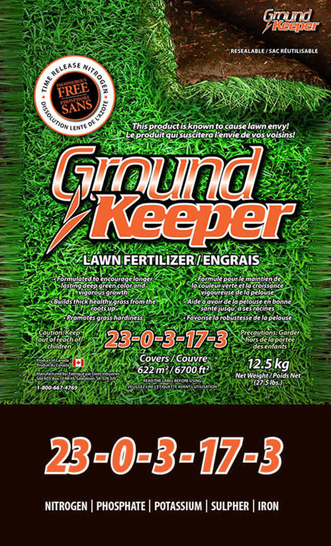 Ground Keeper Ground Keeper Lawn Fertilizer Phos-Free 23-0-3-17-3 12.5kg