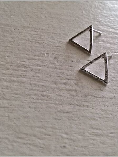 Pika & Bear Triop Triangle Outline Stud Earrings
