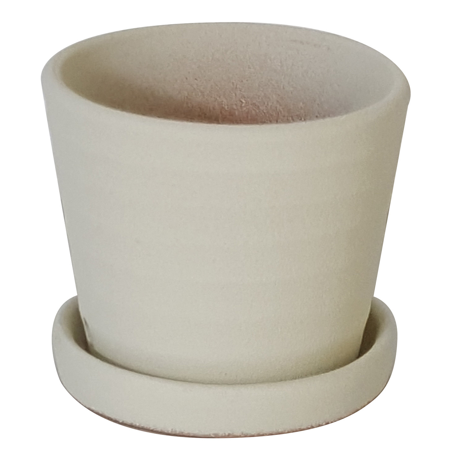 Ribbed Pot With Saucer