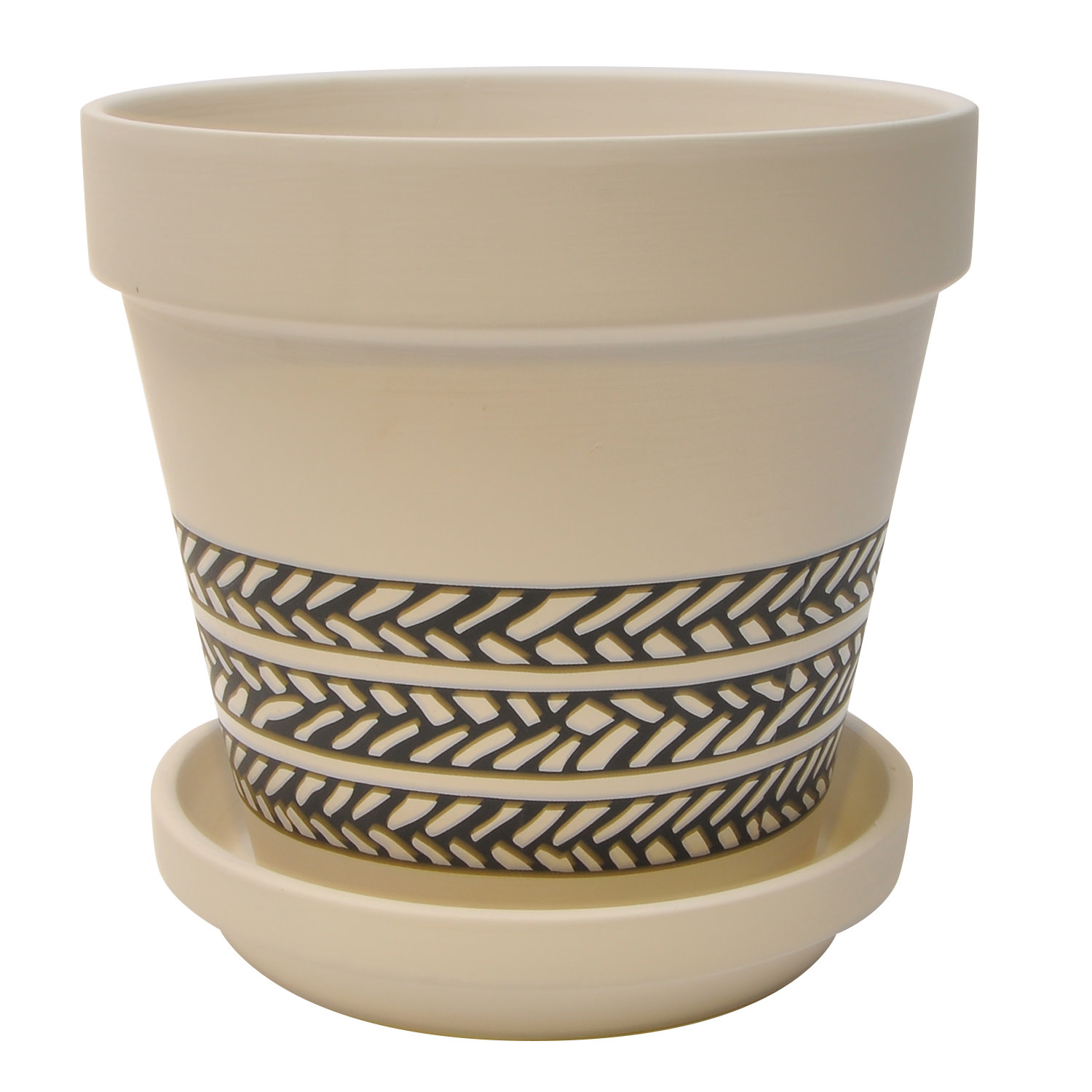 Tribal Standard Pot With Saucer