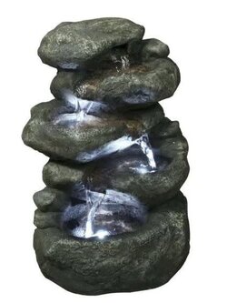 5 Level Rocks With Lights Fountain 7x5.5x11"
