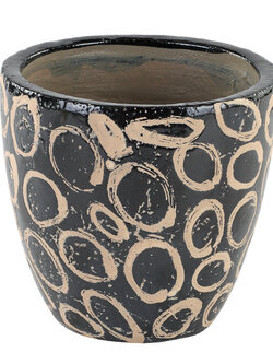 Black Swirled Planter