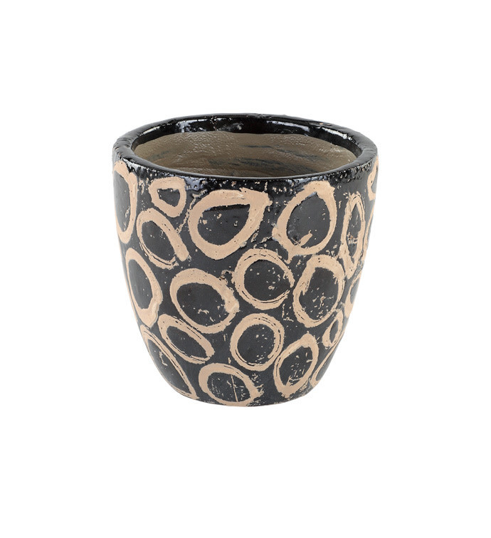 Black Swirled Planter