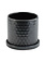 Ceramic Pot With Saucer Dark Grey Prism 4.5"