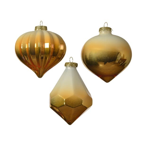 Color Flow Ornament White and Gold