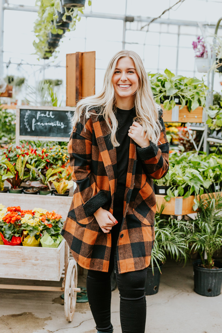 buffalo plaid hooded jacket