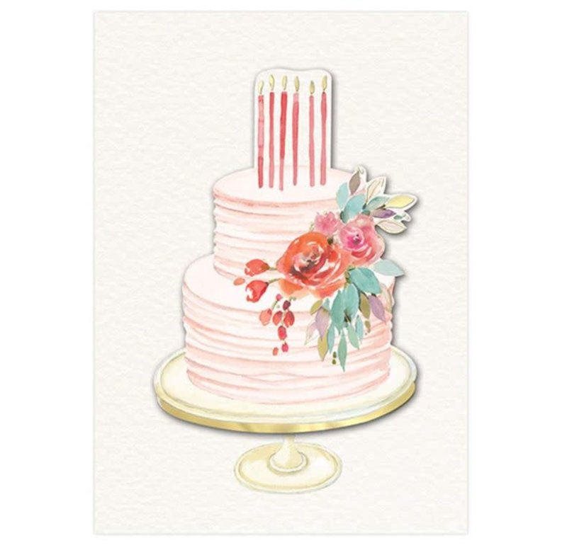 Greeting Card Happy Birthday Pink Cake