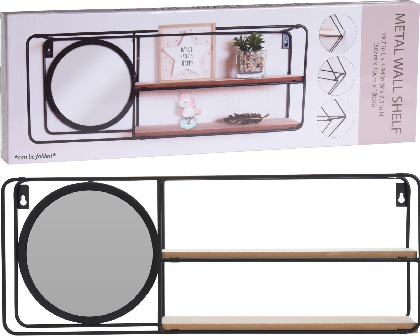 Wall Rack Metal With Mirror