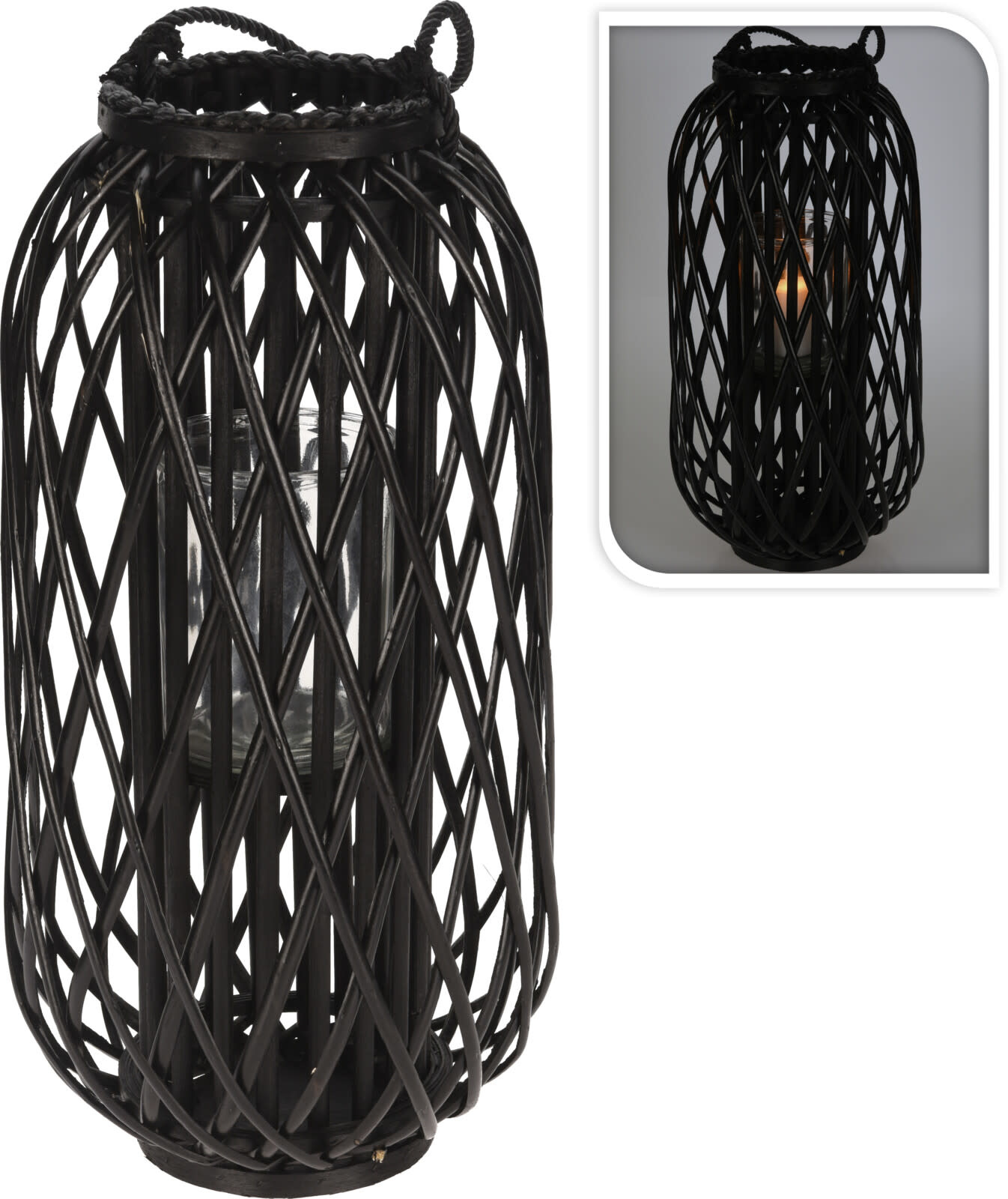 Willow Lantern Black 30x60cm