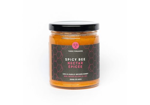 Three Foragers Bee Company Infused Honey Spicy Bee Chili & Garlic 350g