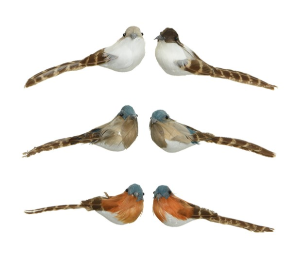 Frosted Head Bird Clip Assorted