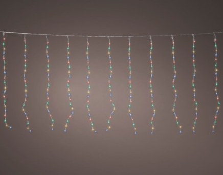 LED Curtain Lights Flow Effect Transparent/Multi 100cm-420L