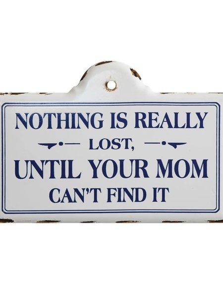 Creative Co-Op Enamel Wall Decor Nothing Is Really Lost 10"x7"