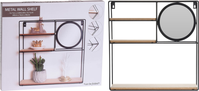 Wall Rack Metal With Mirror
