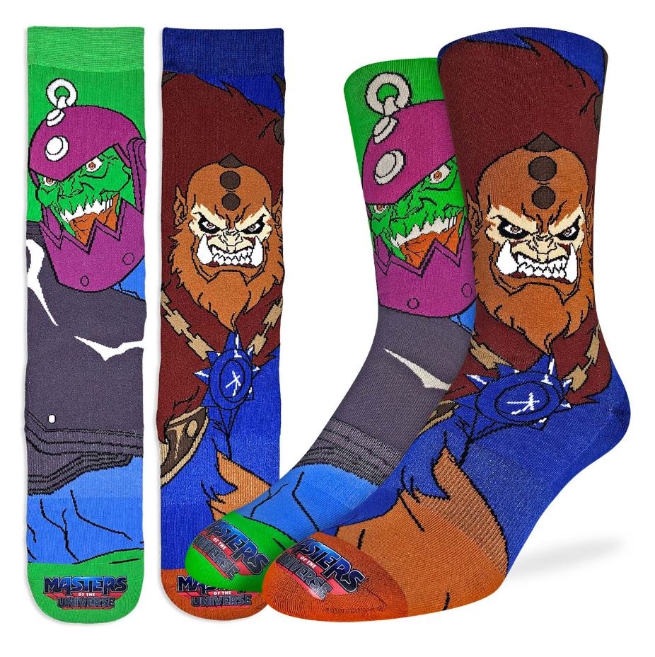 Good Luck Sock Men's Masters of the Universe Trap Jaw & Beast Man Socks