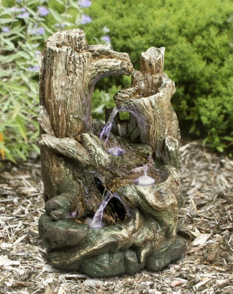 Polyresin Log Fountain 25x18x36cm