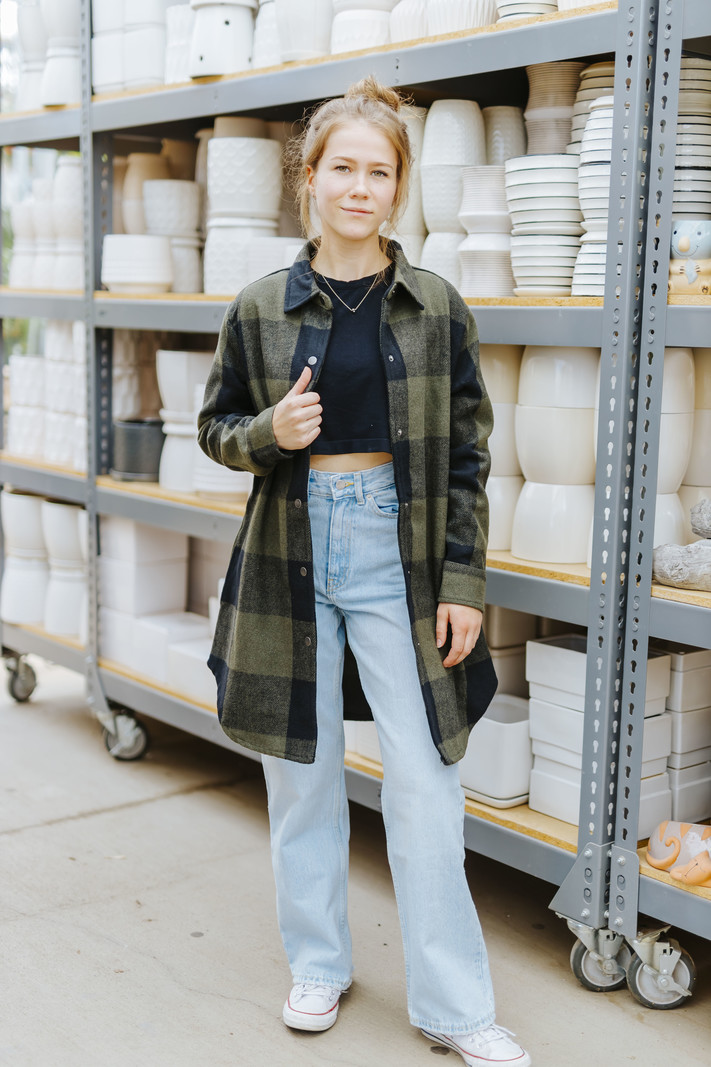 rd style plaid jacket olive