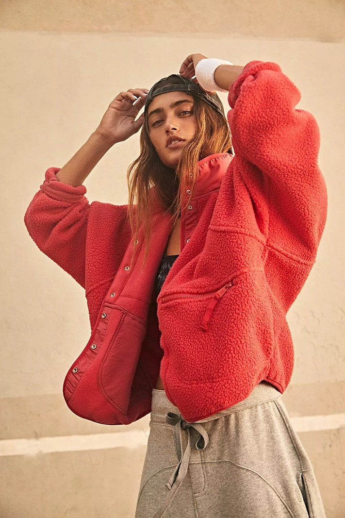 Free People HIT THE SLOPES Fleece Jacket Movement Collection