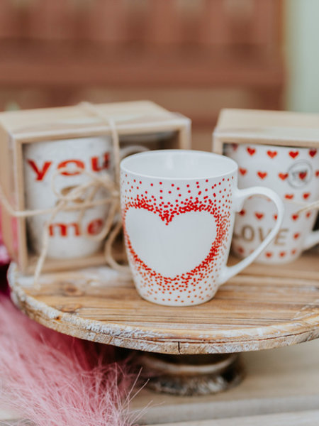 Mug Gift Set Red and White
