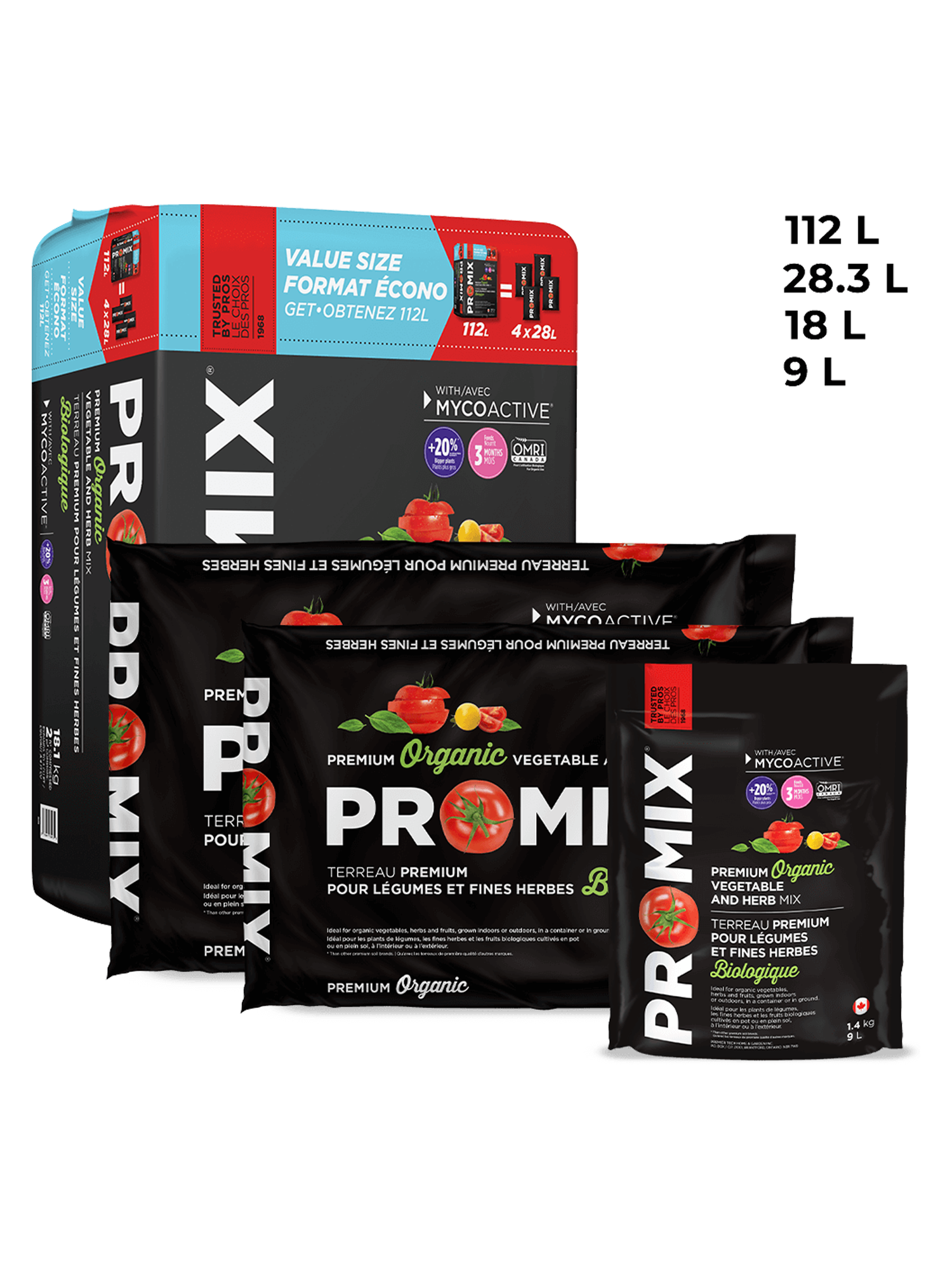 Pro Mix Organic Vegetable and Herb Soil Mix 9L