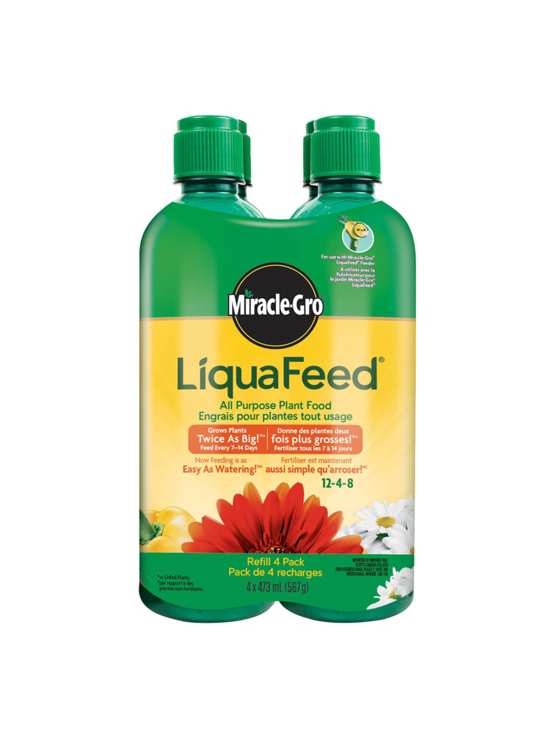 Miracle Gro Liquafeed All Purpose Plant Food Concentrate 12-4-8 Refill 4-Pack 567g