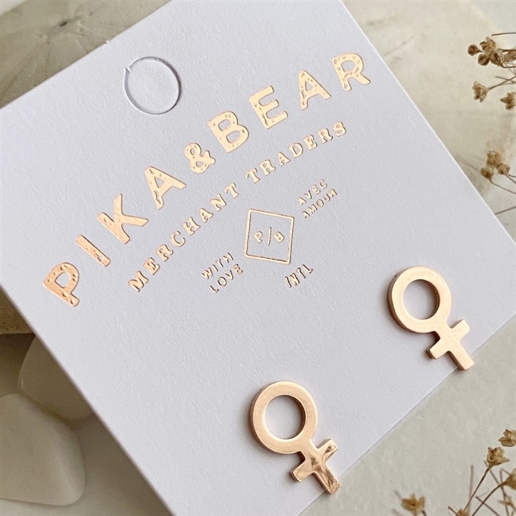 Pika & Bear She Femme Symbol Stud