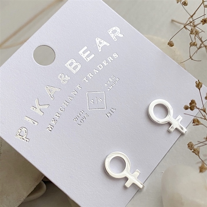 Pika & Bear She Femme Symbol Stud