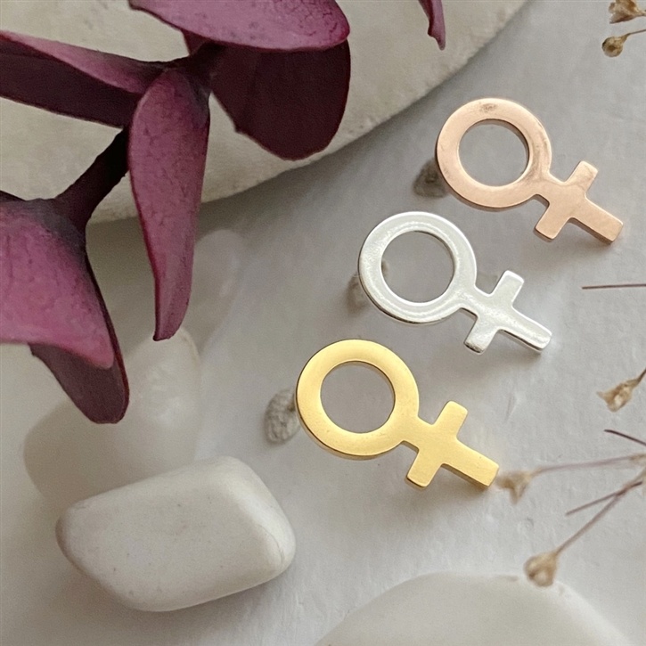 Pika & Bear She Femme Symbol Stud