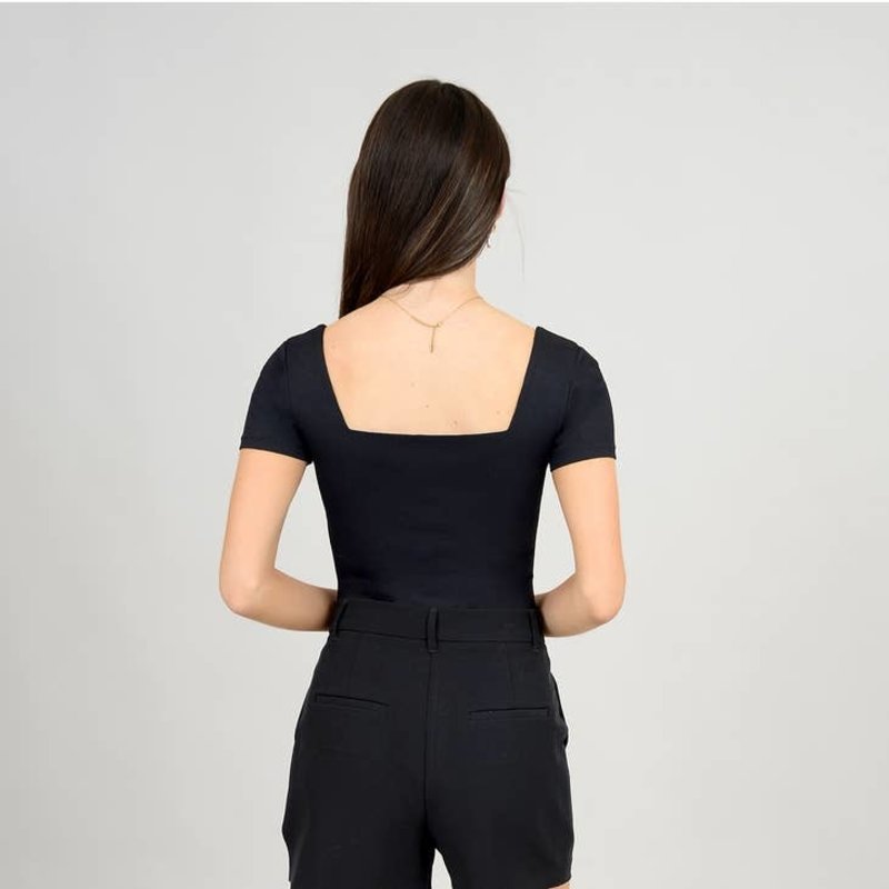 Stacy Square Neck Bodysuit in Black Velvet – Krush Clothing Boutique