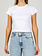 Brunette The Label Cropped Ribbed Fitted Tee