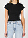 Brunette The Label Cropped Ribbed Fitted Tee